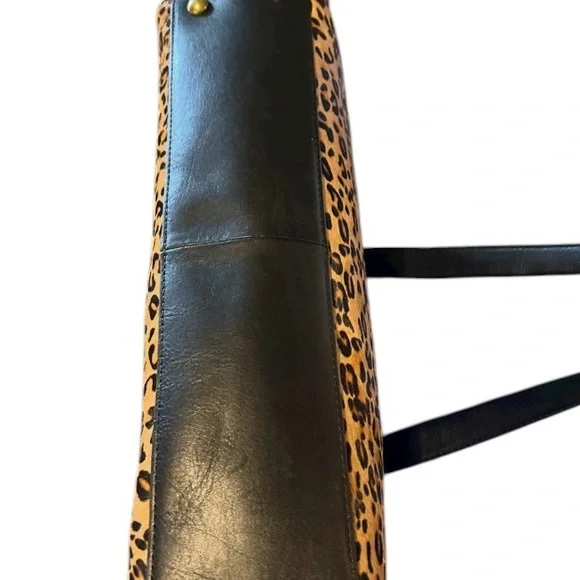 FOSSIL Women's Memoir Satchel - Leopard Print with Black Accents-NWR - Picture 11 of 12